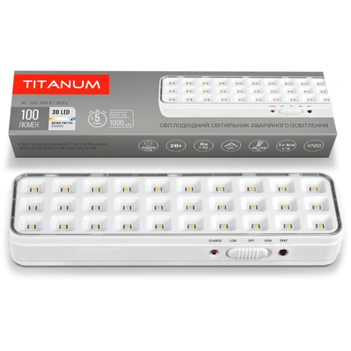 Світильник аварійний TITANUM TL-EM1106 2W 6500K