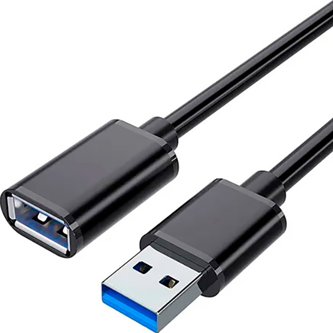 Кабель-удлинитель ESSAGER Extension Cable USB 3.0 Male to Female 2м Black (EXCAM-YTC01)