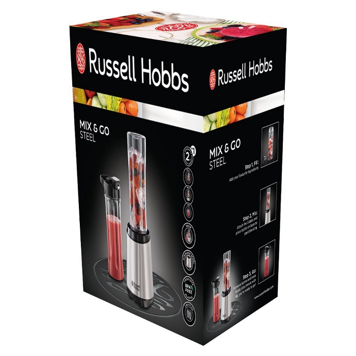 Блендер для смузи RUSSELL HOBBS Mix & Go Steel (23470-56)