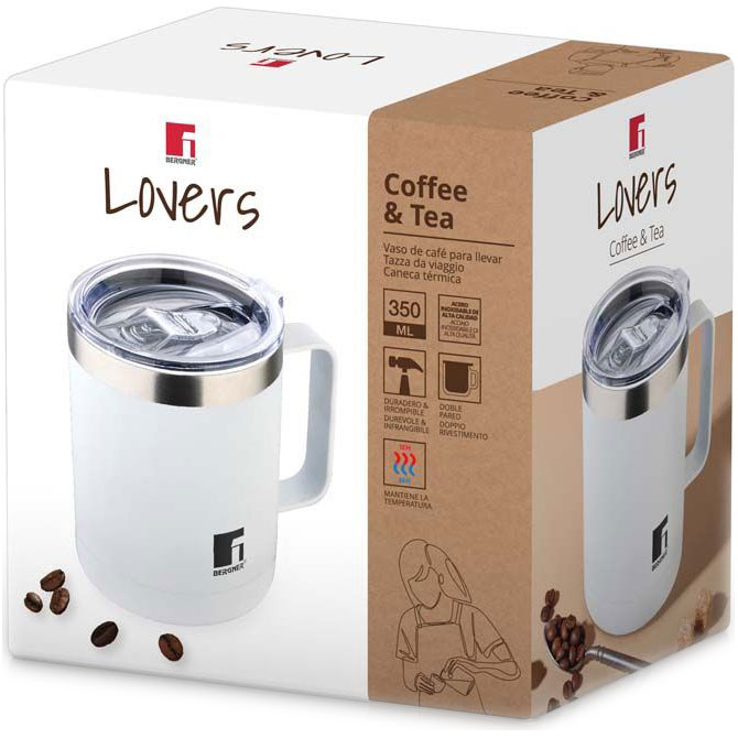 Термокружка BERGNER Coffee & Tea Lovers 0.35л White (BG-37788-WH)