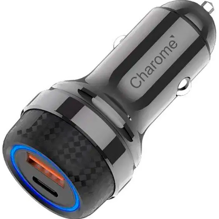 Автомобильное зарядное устройство CHAROME C9 Zinc Car Charger 52.5W 1xUSB-C, 1xUSB-A, QC3.0, PD3.0 Metal Gray