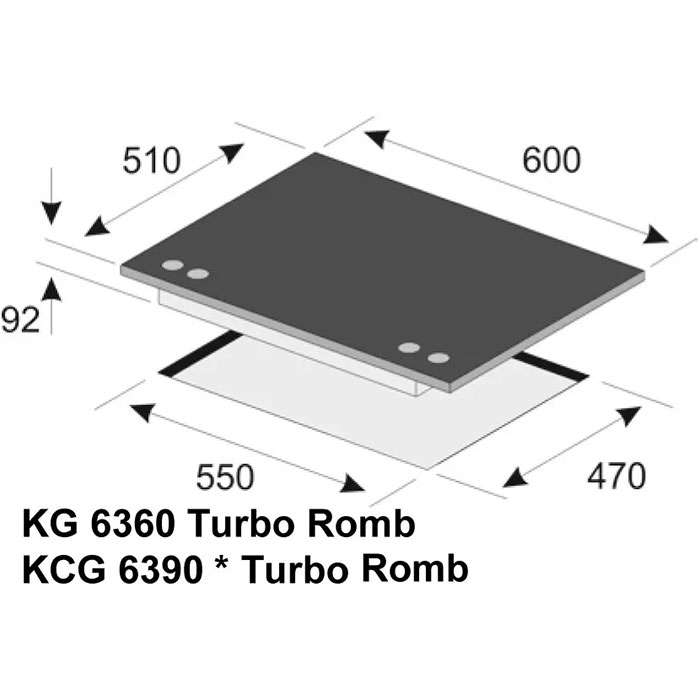 Варильна поверхня газова KAISER KCG 6390 W Turbo Romb