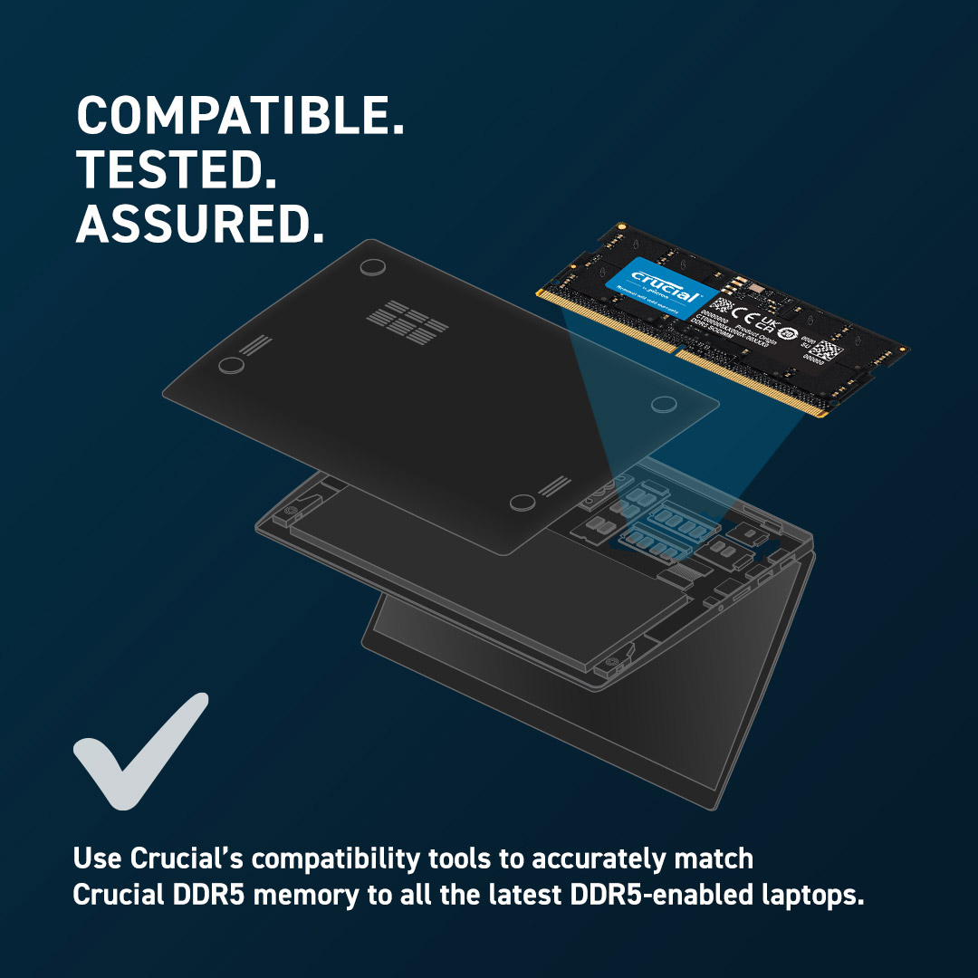 Модуль пам'яті CRUCIAL SO-DIMM DDR5 5600MHz 32GB Kit 2x16GB (CT2K16G56C46S5)