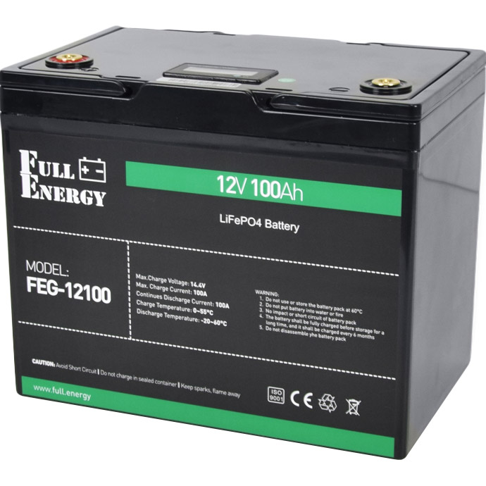 Акумуляторна батарея FULL ENERGY LiFePO4 FEG-12100 (12В, 100Агод)