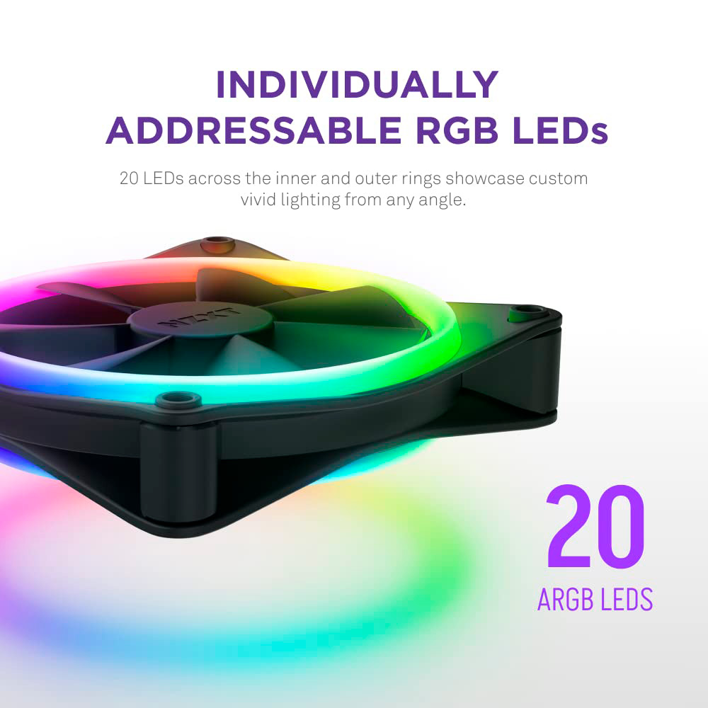 Комплект вентиляторов NZXT F140 RGB Duo Black 2-Pack (RF-D14DF-B1)