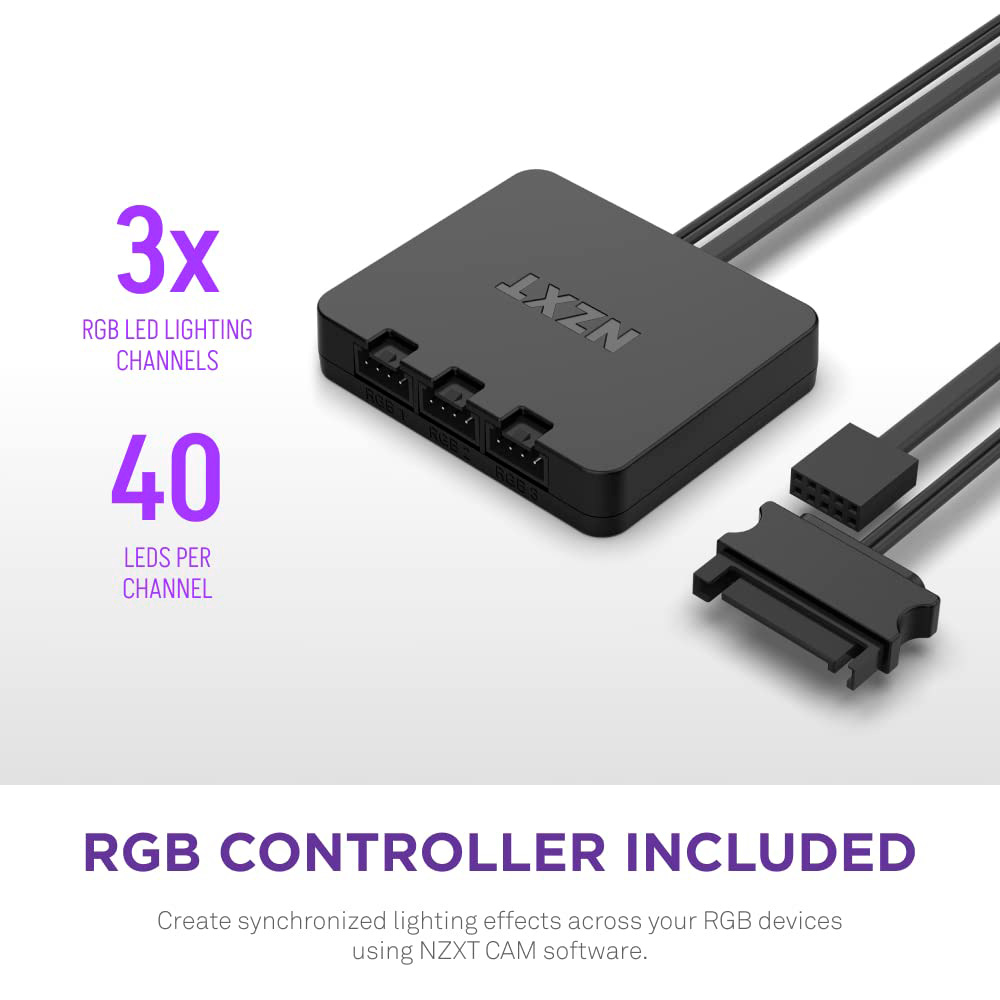 Комплект вентиляторов NZXT F140 RGB Duo Black 2-Pack (RF-D14DF-B1)