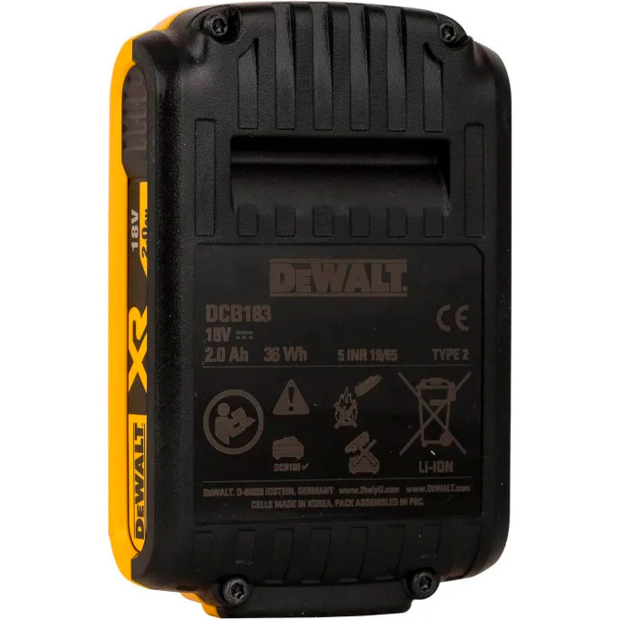Комплект аккумуляторов DeWALT XR 18V 2.0Ah 2-pack (DCB183D2)