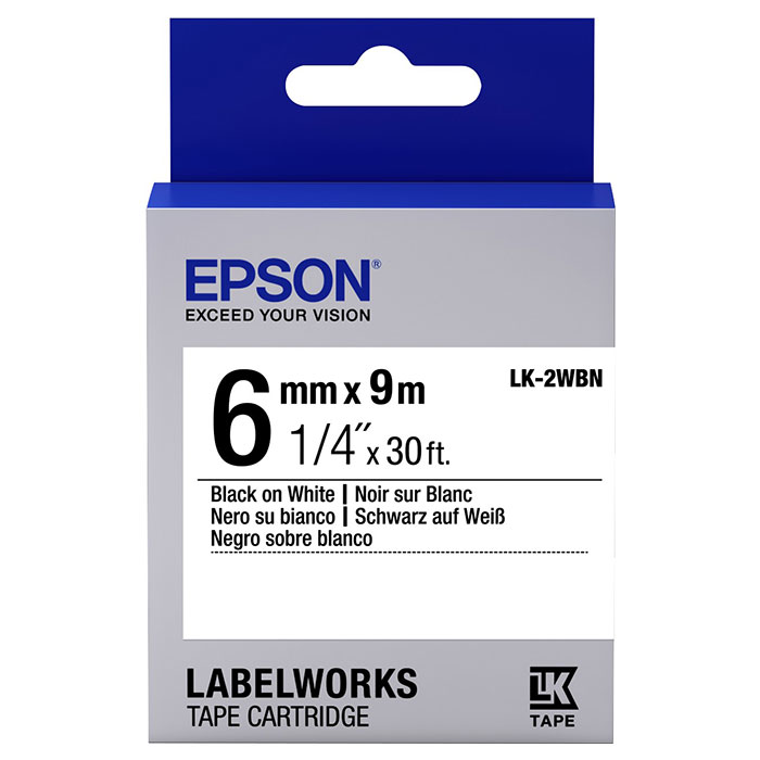 Стрічка EPSON LK-2WBN 6mm Black on White (C53S652003)