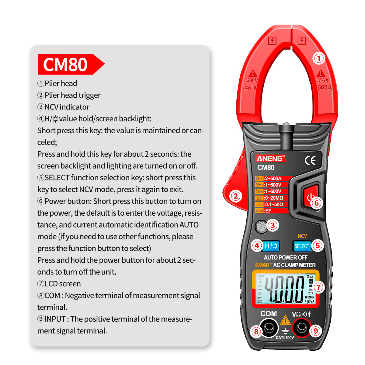 Токоизмерительные клещи ANENG CM80