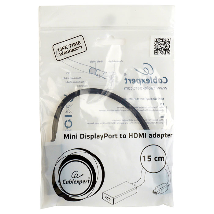 Адаптер CABLEXPERT Mini DisplayPort - HDMI Black (A-MDPM-HDMIF-02)
