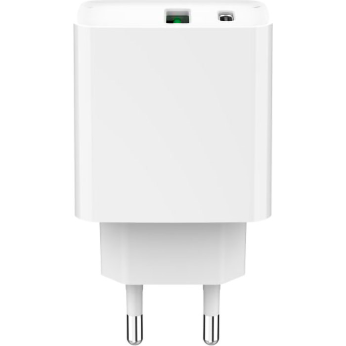 Зарядное устройство GEMBIRD 1xUSB-A, 1xUSB-C, PD+QC3.0 20W White (TA-UC-PDQC20-01-W)