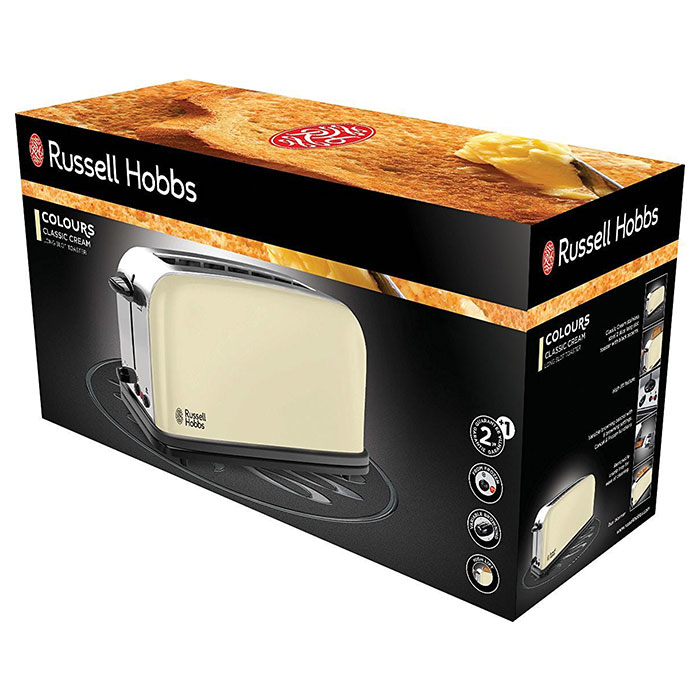 Тостер RUSSELL HOBBS Colours Plus 2 Slice Long Slot Classic Cream (21395-56)