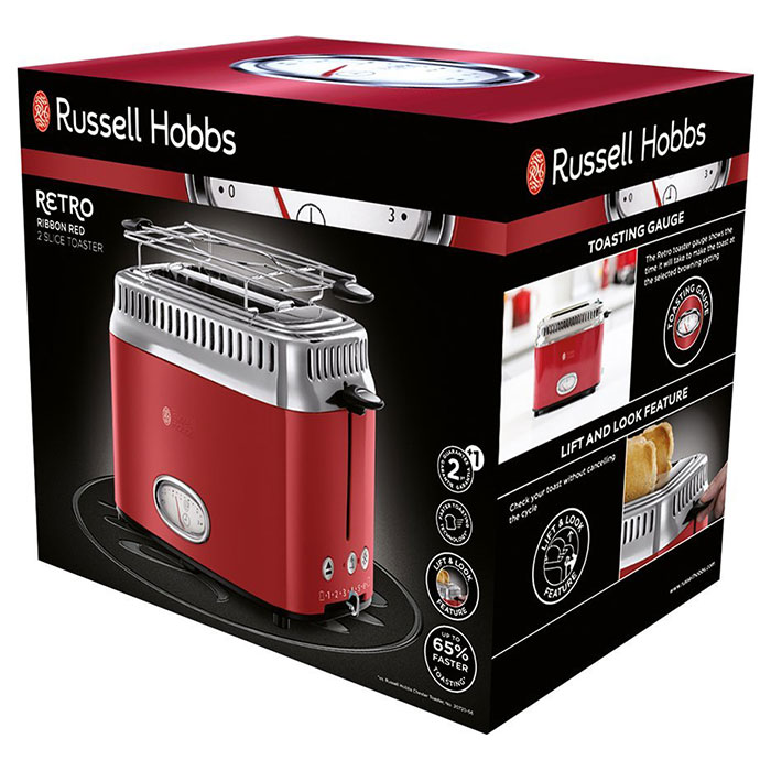 Тостер RUSSELL HOBBS Retro Ribbon Red (21680-56)