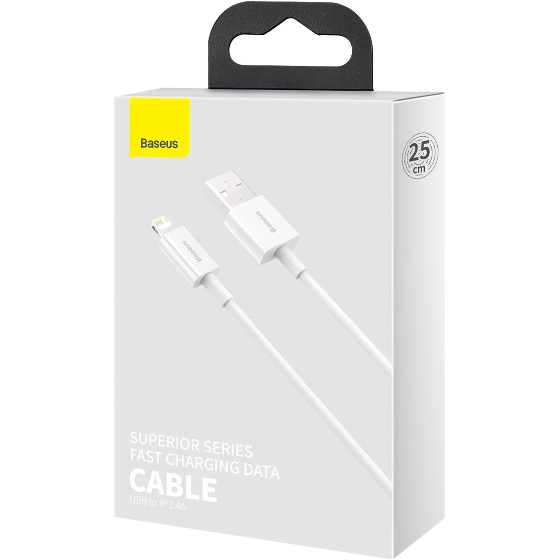 Кабель BASEUS Superior Series Fast Charging Data Cable USB to iP 2.4A 0.25м White (CALYS-02)