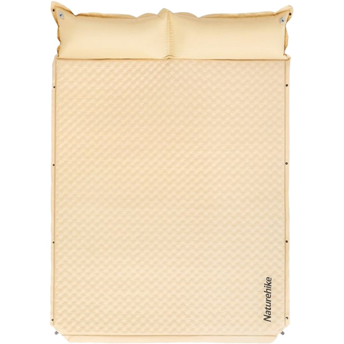 Самонадувной 2-местный коврик с подушкой NATUREHIKE CNK2300DZ014 Beige (6976023926952)