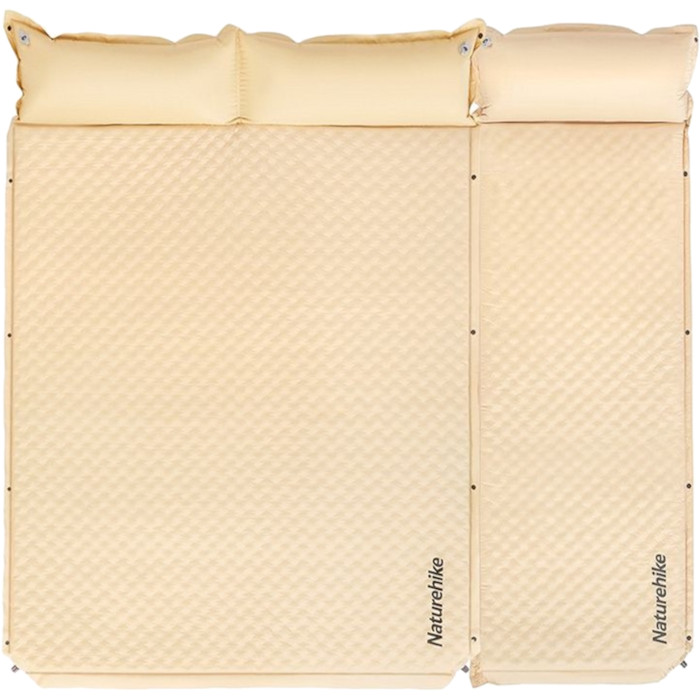 Самонадувний 2-місний килимок з подушкою NATUREHIKE CNK2300DZ014 Beige (6976023926952)