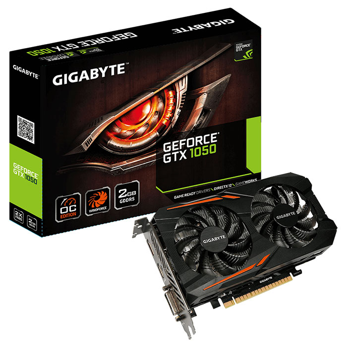 Видеокарта GIGABYTE GeForce GTX 1050 2GB GDDR5 128-bit OC (GV-N1050OC-2GD)