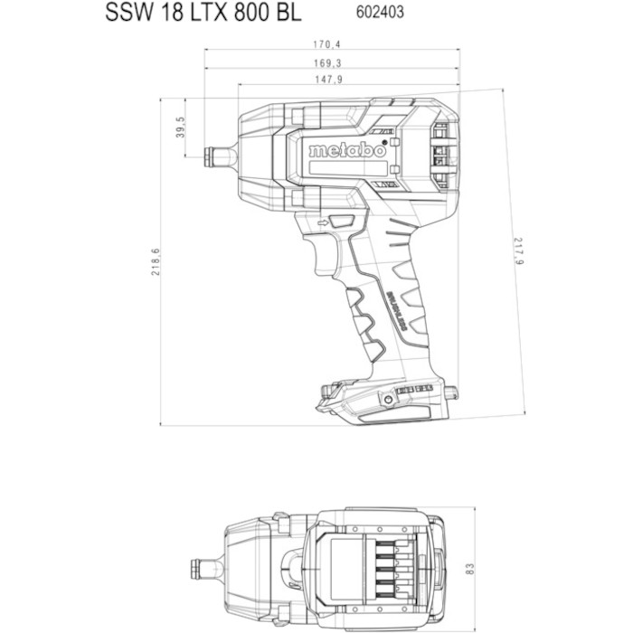 Акумуляторний гайкокрут METABO SSSW 18 LTX 800 BL