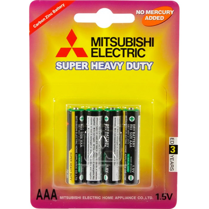 Батарейка MITSUBISHI ELECTRIC Heavy Duty AAA 4шт/уп (MS/R03/4BP)