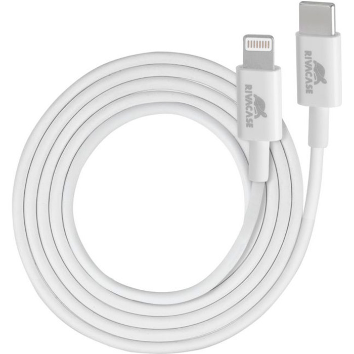 Зарядное устройство RIVACASE Rivapower PS4102 WD5 1xUSB-A, 1xUSB-C, PD3.0, QC3.0, 20W White w/Type-C to Lightning cable