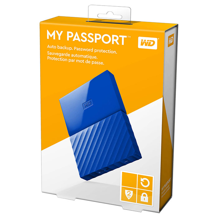 Портативний жорсткий диск WD My Passport 1TB USB3.0 Blue (WDBYNN0010BBL-WESN)