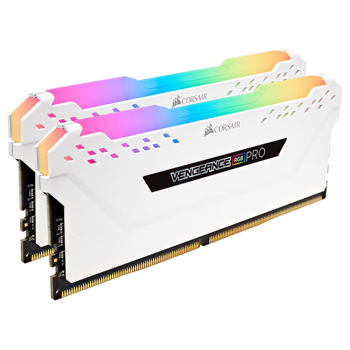 Модуль пам'яті CORSAIR Vengeance RGB Pro White DDR4 3200MHz 32GB Kit 2x16GB (CMW32GX4M2E3200C16W)