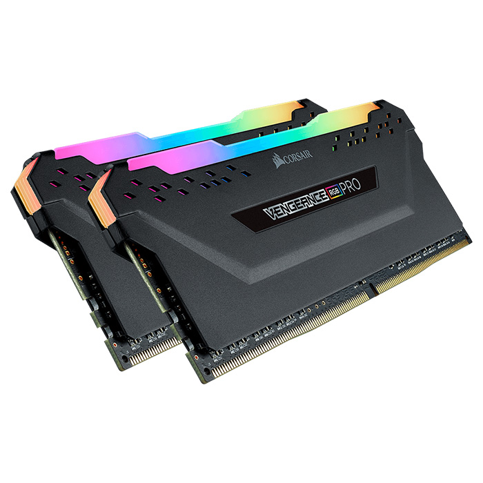 Модуль пам'яті CORSAIR Vengeance RGB Pro Black DDR4 3600MHz 64GB Kit 2x32GB (CMW64GX4M2D3600C18)