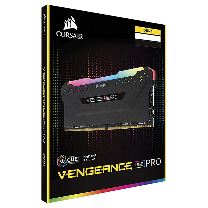 Модуль памяти CORSAIR Vengeance RGB Pro Black DDR4 3600MHz 64GB Kit 2x32GB (CMW64GX4M2D3600C18)