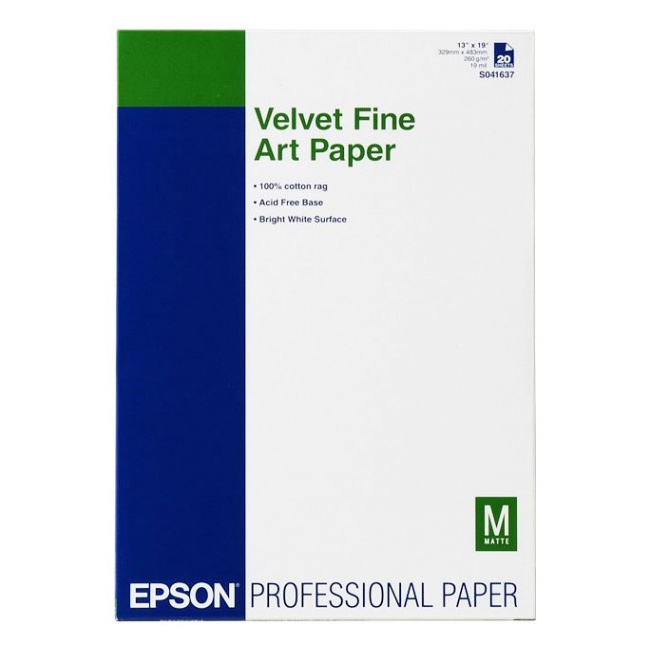 Бумага EPSON Velvet Fine Art A3+ 260г/м² 20л (C13S041637)