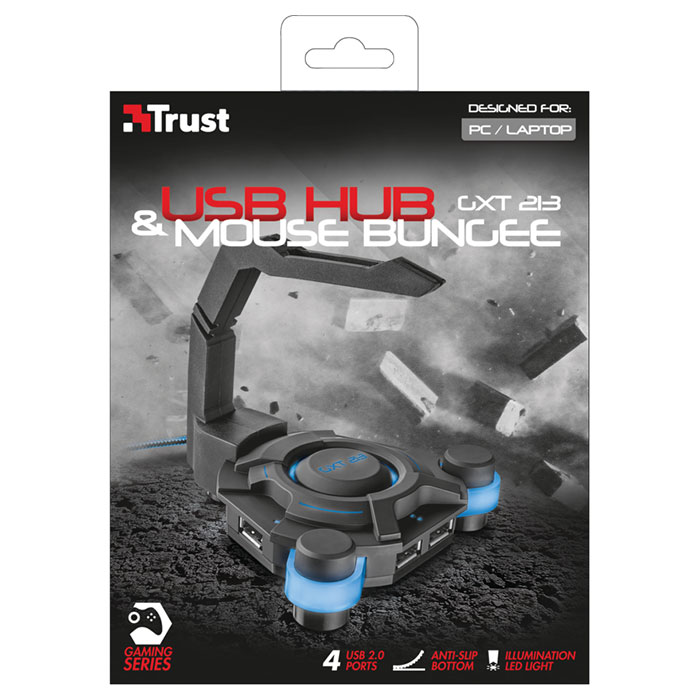 USB хаб TRUST Gaming GXT 213 Hub & Mouse Bungee 4-Port (20816)