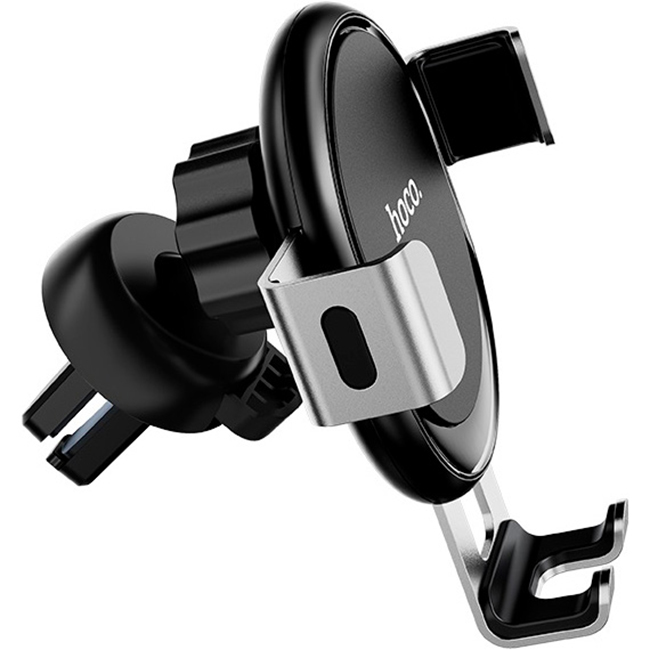 Автодержатель для смартфона HOCO CA56 Metal Armor Air Outlet Gravity Car Holder Black/Silver