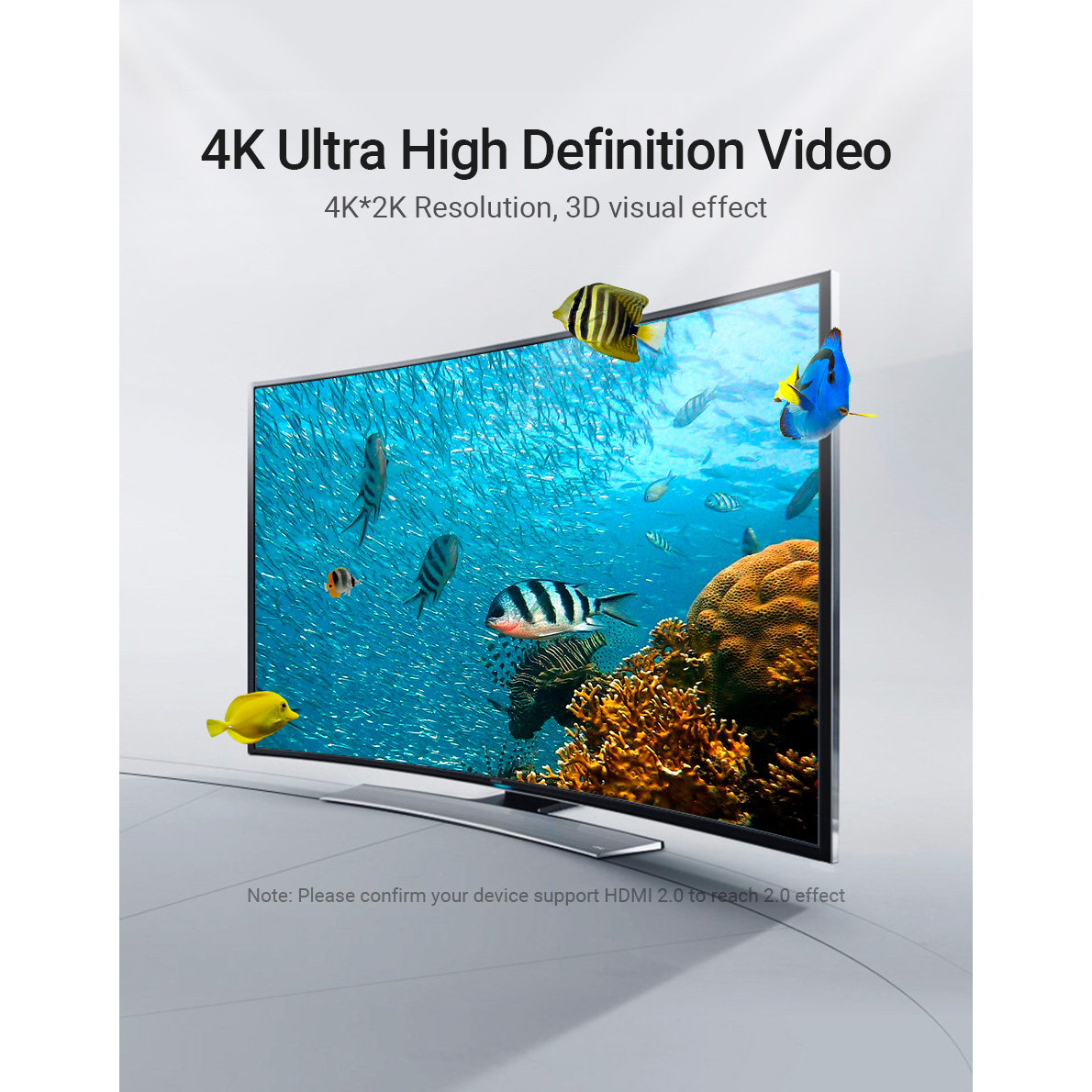 Кабель VENTION HDMI Right Angle Cable 270 Degree HDMI v2.0 3м Black (AAQBI)