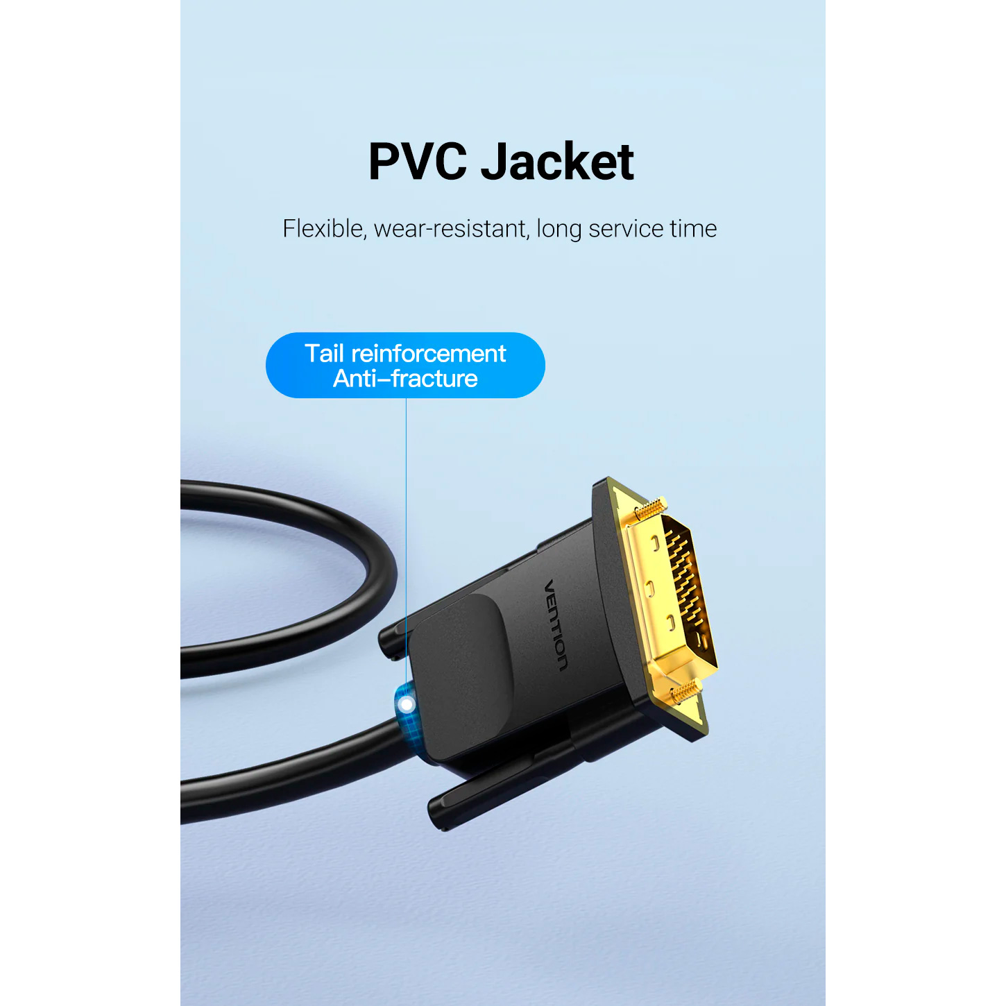 Кабель VENTION DVI - VGA 1.5м Black (EABBG)