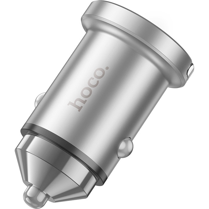 Автомобільний зарядний пристрій HOCO NZ10 Handy 1xUSB-C, 1xUSB-A, PD45W, QC3.0 Silver (6942007601825)