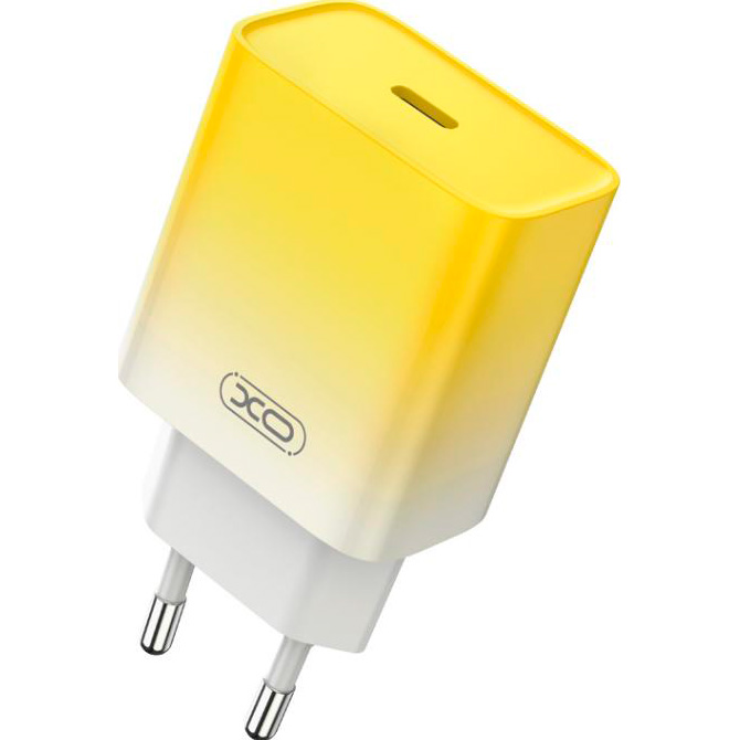 Зарядное устройство XO CE18 1xUSB-C, PD3.0, QC3.0 30W Yellow (XO-CE18-YEL)