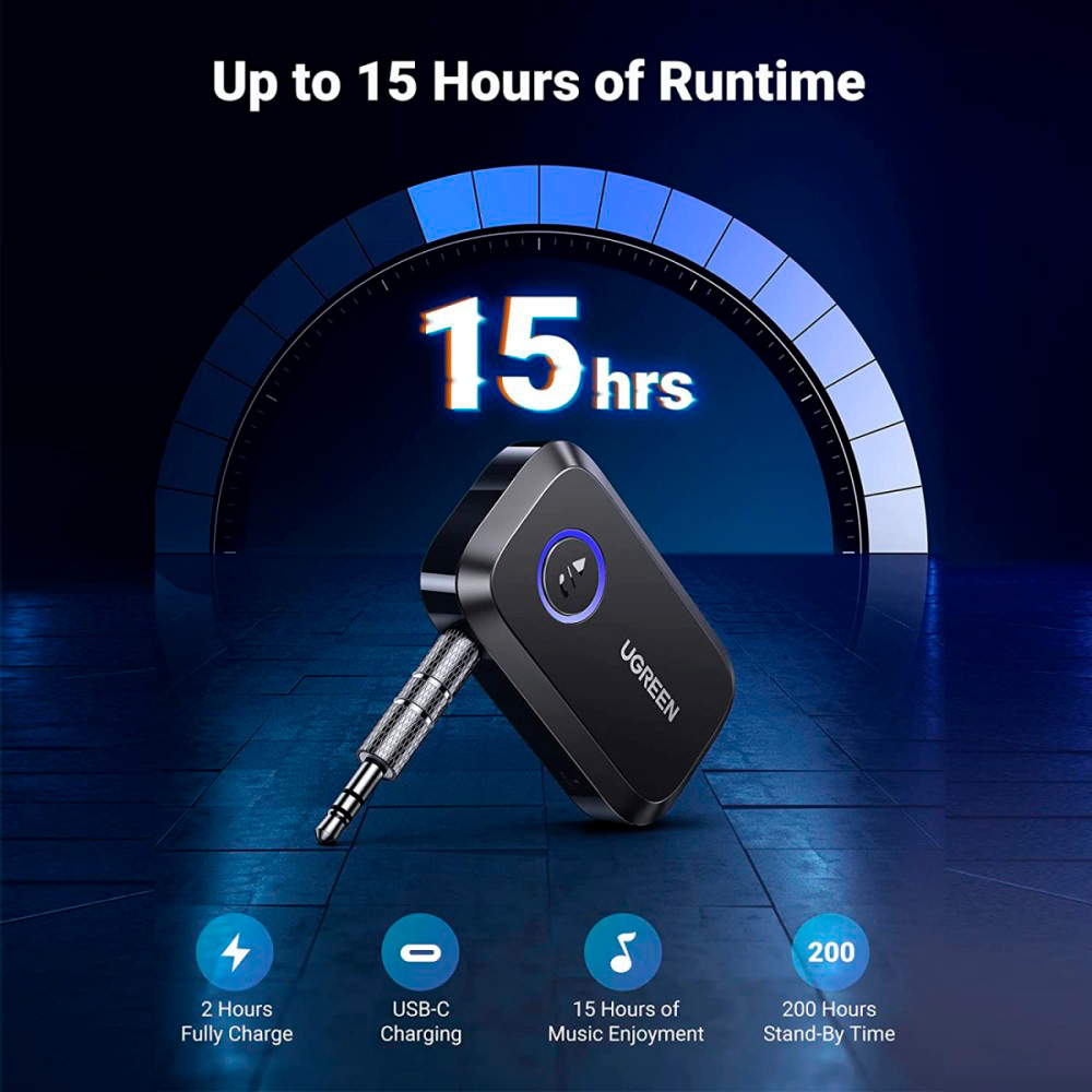 Bluetooth аудіо адаптер UGREEN CM596 Bluetooth 5.3 Car Audio Receiver (90748)