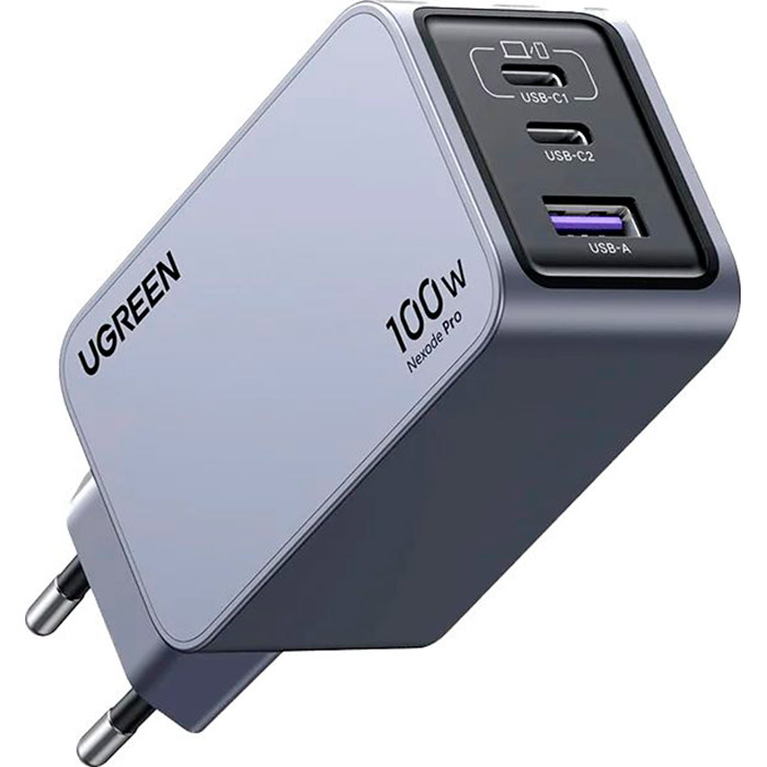 Зарядний пристрій UGREEN X757 Nexode Pro 100W 1xUSB-A, 2xUSB-C, PD3.0, QC4.0 Wall Charger Gray (25874)