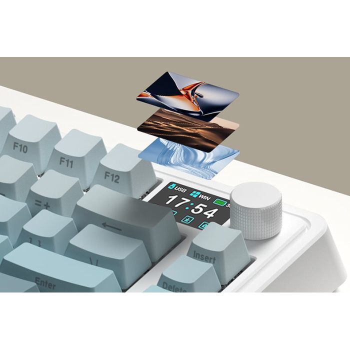 Клавіатура бездротова FL ESPORTS CMK75 Kailh Box Marshmallow Early Bottoming Switch Ultramarine
