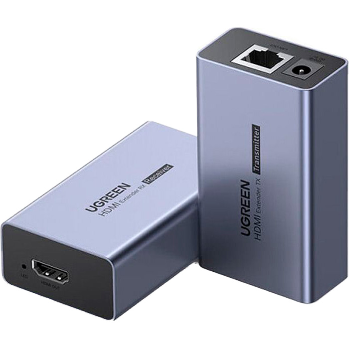 Удлинитель HDMI по витой паре UGREEN CM609 HDMI over Ethernet Extender 50m v1.3 Gray (90811EU)