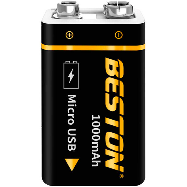 Акумулятор BESTON Li-ion «Крона» 1000mAh TipTop, micro-USB заряджання (AAB1852)