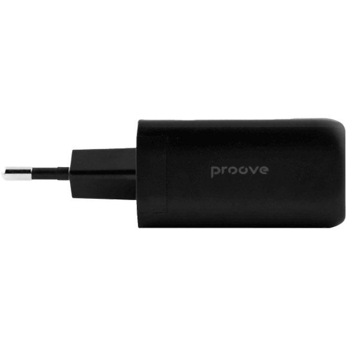 Зарядное устройство PROOVE Silicone Power Plus 45W 1xUSB-A, 1xUSB-C, PD3.0, QC3.0 Black