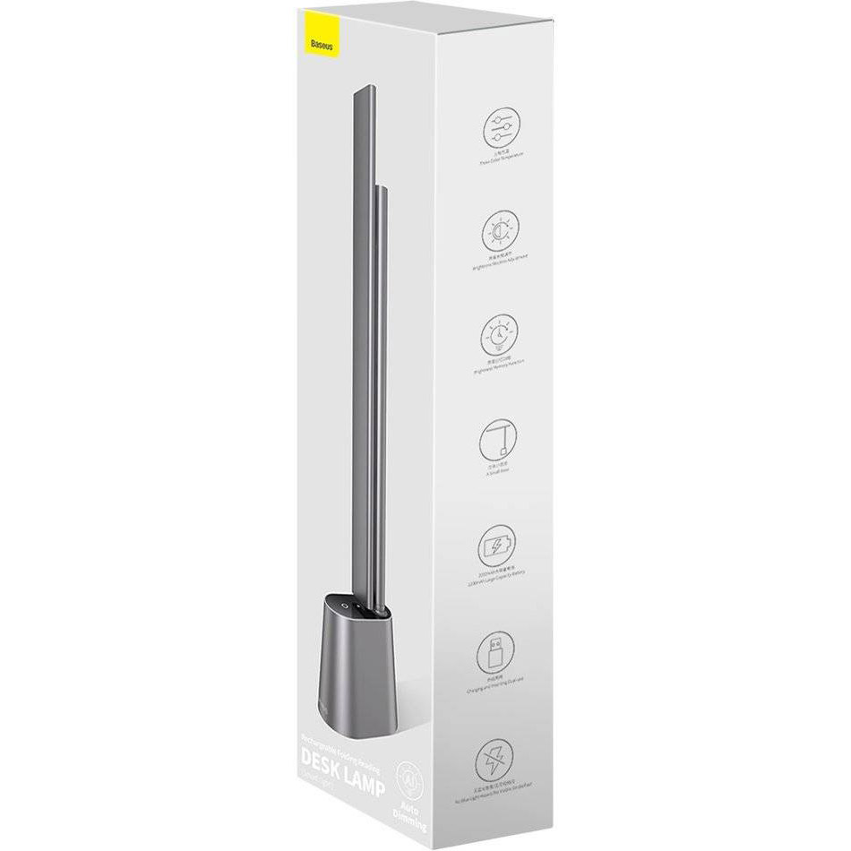 Лампа настольная BASEUS Smart Eye Series Rechargeable Folding Reading Desk Lamp Dark Gray (DGZG-0G)