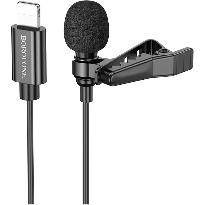 Мікрофон-петличка BOROFONE BFK11 Elegant Lavalier Microphone for Lightning Black