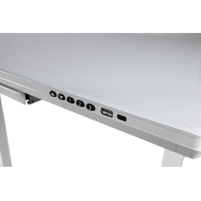 Компьютерный стол моторизированный BARSKY StandUp White Glass (BST-12NEW)