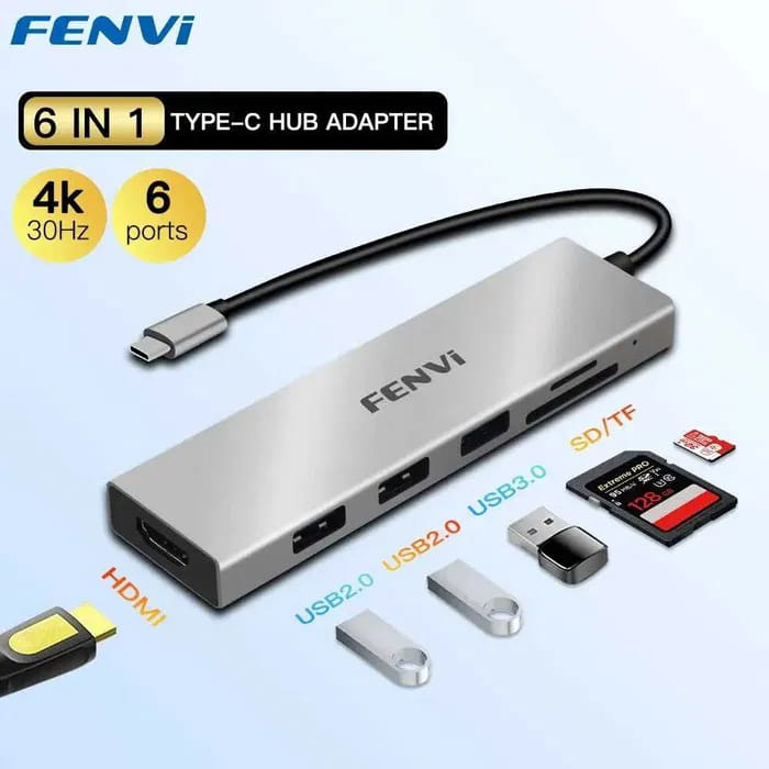 Порт-реплікатор FENVI 6-in-1 USB-C Hub Adapter (F-C601H)