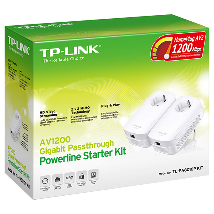 Комплект адаптеров PowerLine TP-LINK TL-PA8010P Kit