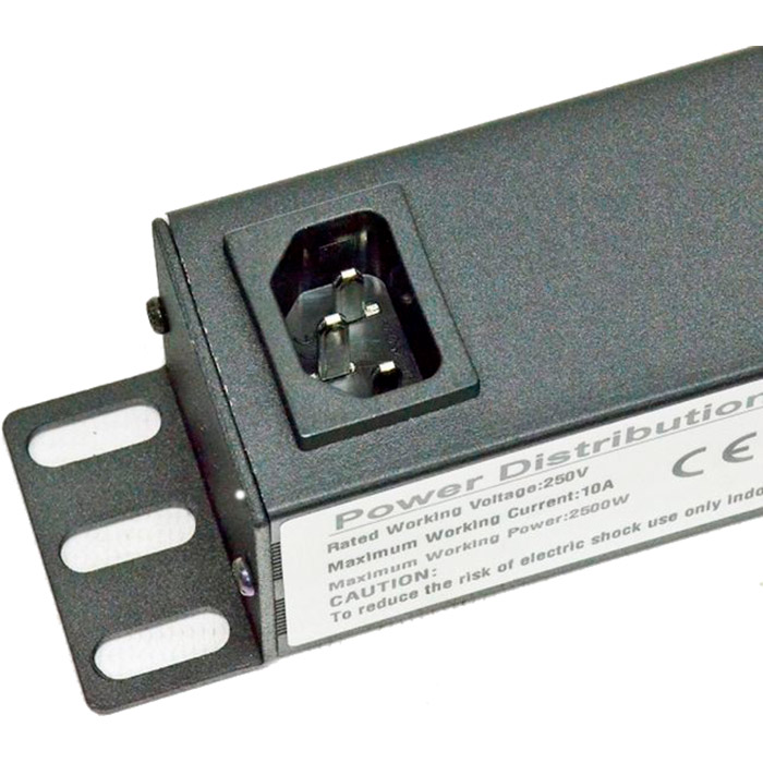 Блок розеток KINGDA 19", 1U, 8xC13, 10А, без выключателя, без кабеля (KD-IEC1008WKPB19A-C14)