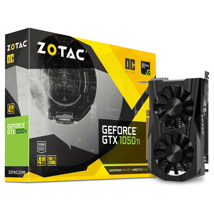 Видеокарта ZOTAC GeForce GTX 1050 Ti 4GB GDDR5 128-bit OC (ZT-P10510B-10L)