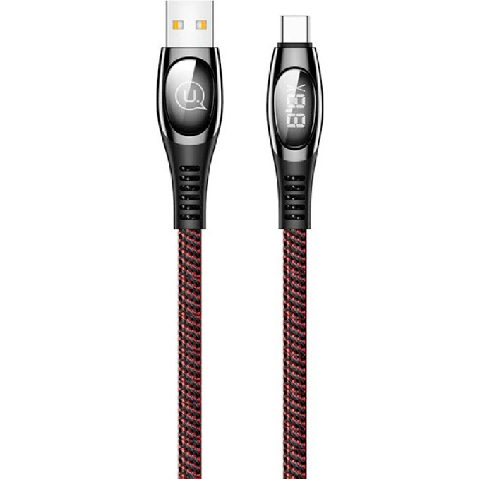 Кабель USAMS US-SJ422 U36 Type-C 5A Digital Display Charging and Data Cable 1.2м Red (SJ422USB02)