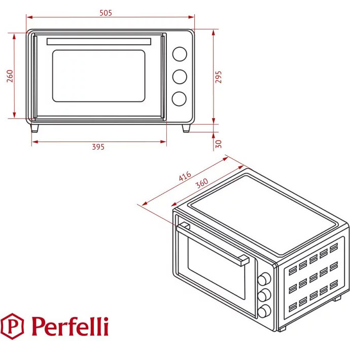 Электропечь PERFELLI Classic 37 Black